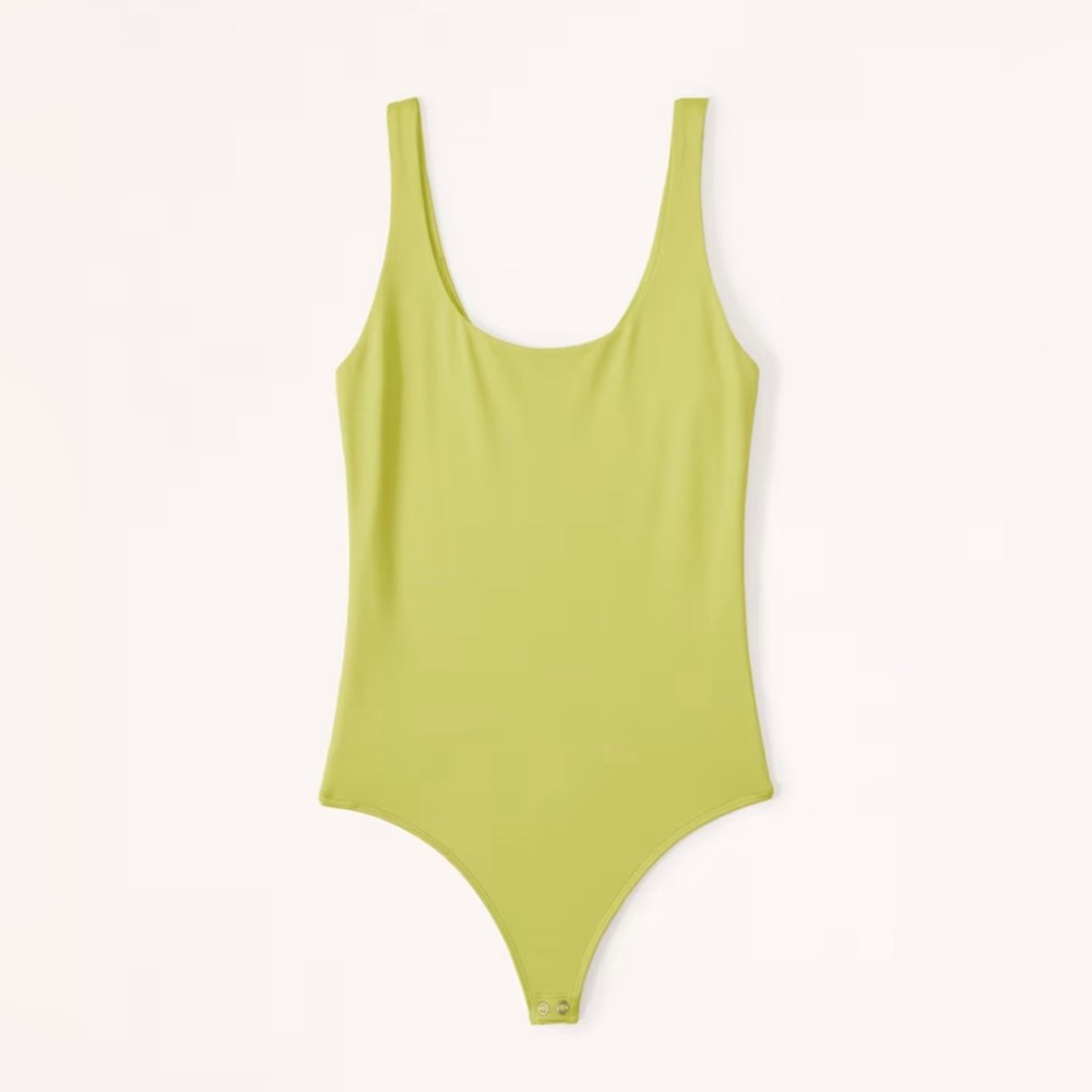 Lime Green- Seamless Fabric Scoopneck Bodysuit
